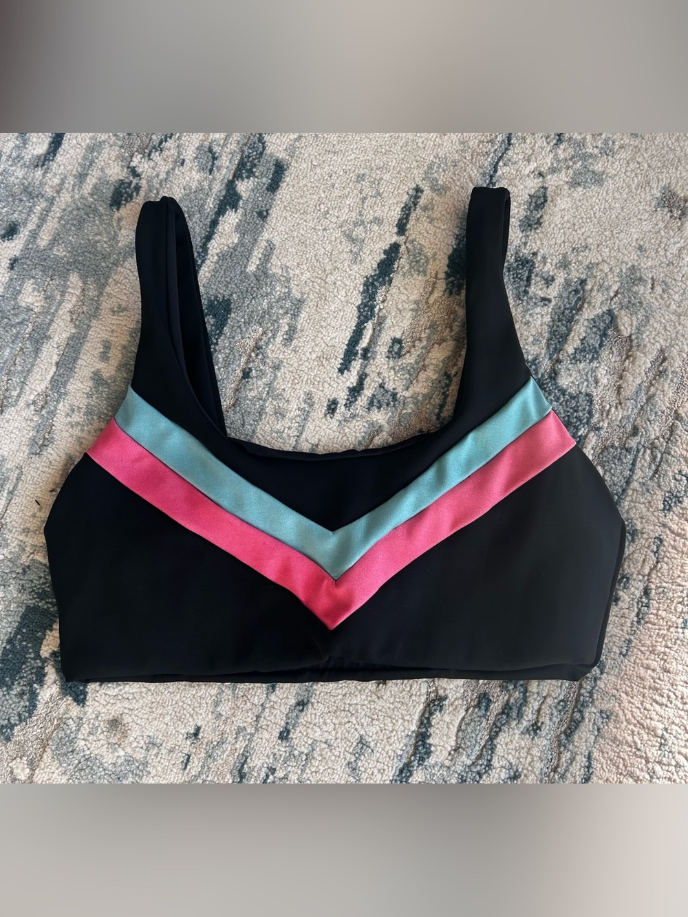 Beach Riot Chevron Colorblock Sports Bra - Picture 2 of 4